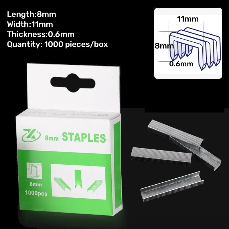 XiBany 2400-Pack 10x8mm U-Shaped Door Staples – Stainless Steel Staple Nails For 13/4-6-8 Manual Staple Guns, For Wood, Board, And Wire Fixing