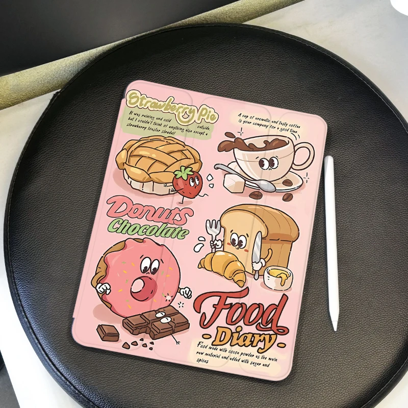 TPU Soft Case for IPad Air 4 10.9 2020 Air 5 10.2 7th 8th 9th Gen Ipad 2017 2018 9.7inch Ipad Pro 10.5 Cartoon Coffee Bread