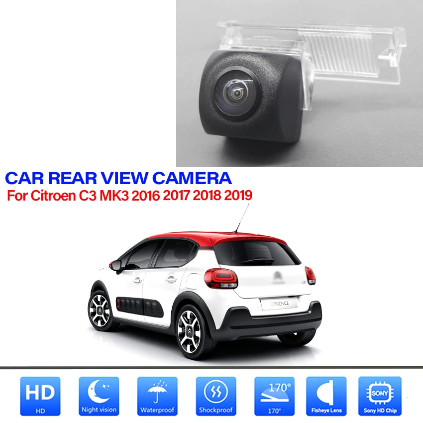 

Rear View Camera For Citroen C3 MK3 2016 2017 2018 2019 CCD Night Vision Backup Camera license Plate Camera Reverse Fisheye Lens