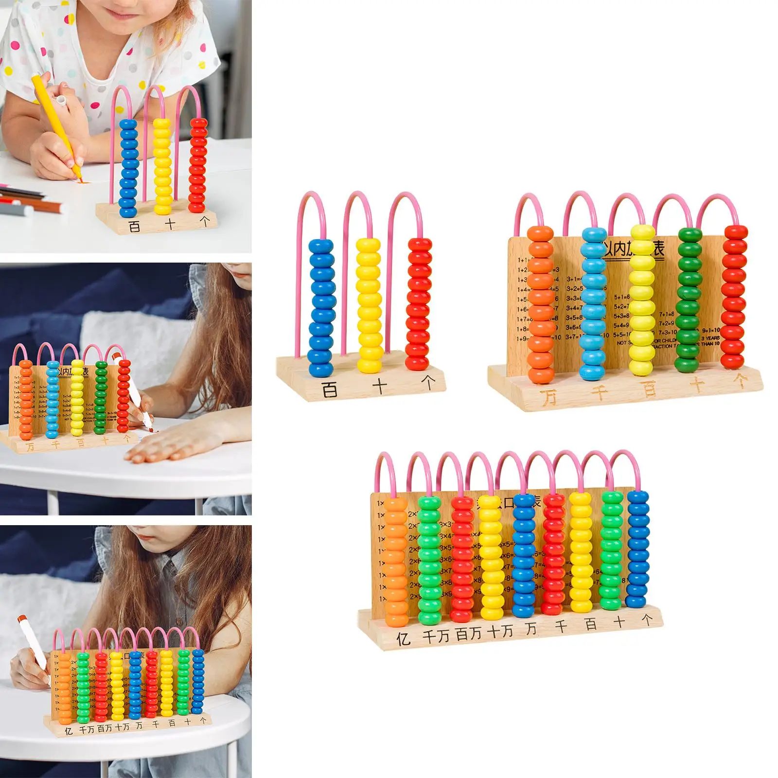 Wooden Counting Frame Educational Wooden Abacus for Children Toddlers Kids