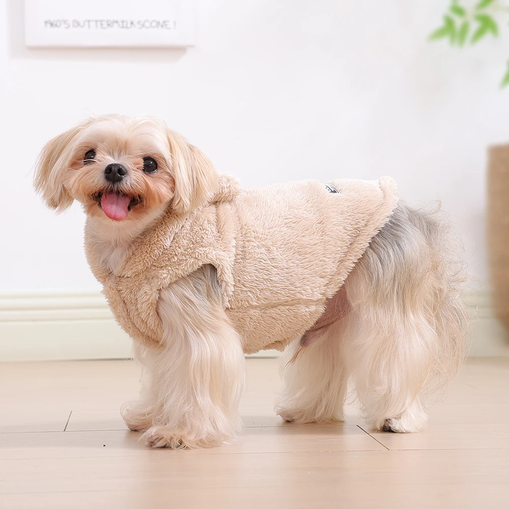 Haustier-Katzen-Mantel, Kapuzenpullover für kleine und mittelgroße Hunde, Winter, warme Fleece-Welpen-Kätzchen-Kleidung, Jacke, gemütliche süße Sphynx-Katzenpullover-Bekleidung – Detail 13