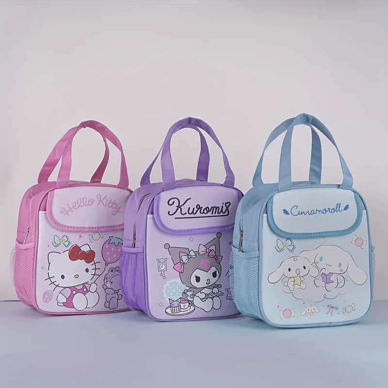 Izolowana torba na lunch Stitch Sanrio Culomi - składana torba wielokrotnego użytku, zapinana na zamek, izolowana folia aluminiowa wewnątrz