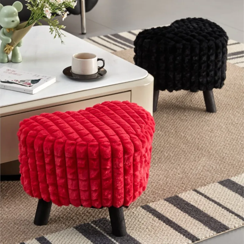 MOMO Autumn And Winter Models Home Short Stool Velvet Leather Love Living Room Doorway Shoe Gift Stool Creative Stools