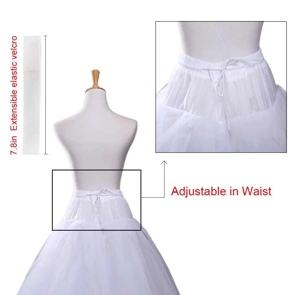 Plus Size Petticoats for Women Floor Length Crinoline Hoopless Long Petticoat Underskirt Puffy Skirt for Wedding Dress Ball