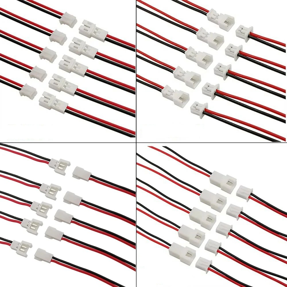 5/10Pairs Micro JST 1.25mm/PH 2.0mm/MX 2.0mm/XH 2.54mm 2Pin Male Female Plug Wire Cable Connector Battery Charging Cable