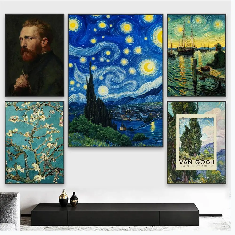 V-vincent Van Gogh Art Poster Wall Art Poster Pictures, Aesthetic Home Decor For Living Room Bedroom Office