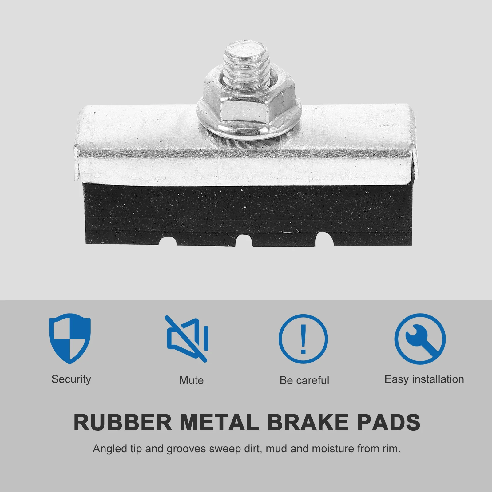 

10 Sets Bike Brake Pads Caliper Black Folding Rubber Metal Compound Structure Drainage Tank Grooves Endure Jolts Bumps