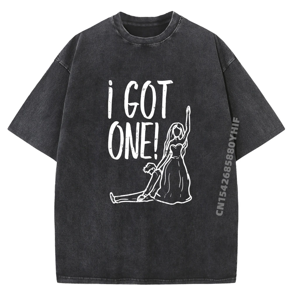 

Забавная футболка с принтом «Я получил одна», забавная женская футболка для невесты, классические футболки с рисунком, мужская винтажная стираная футболка