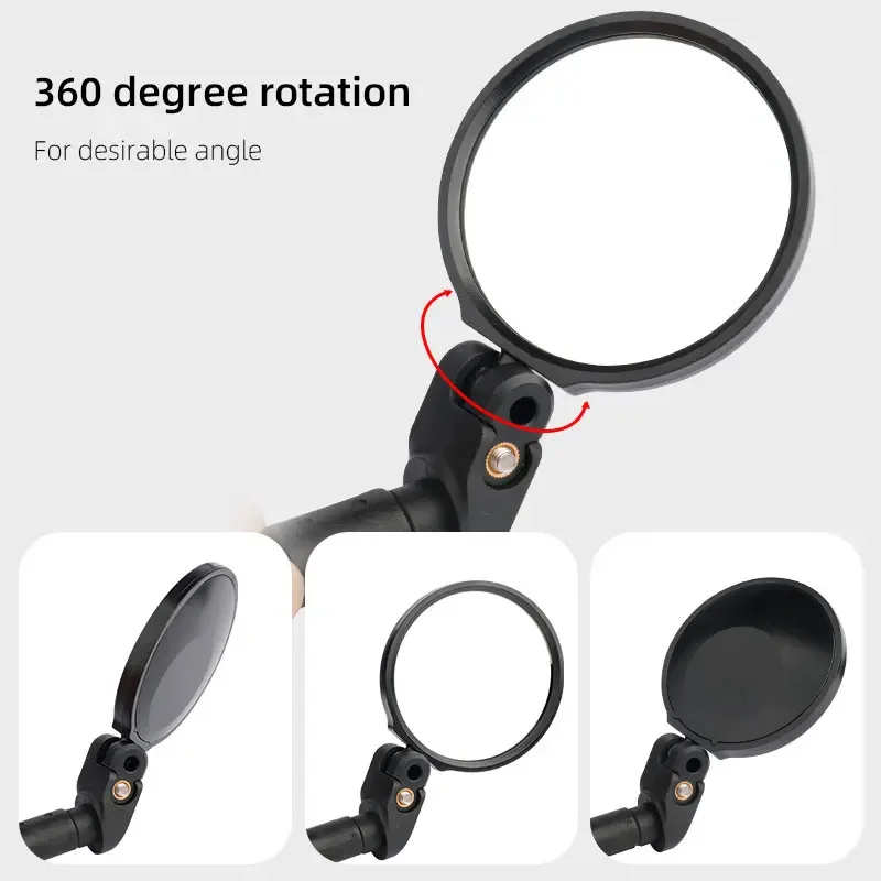 Bicycle 1PC Mirror Universal Left Right Mount Acrylic Convex or Flat Lens Rear View Sight Reflector Angle Adjustable DROPSHIP