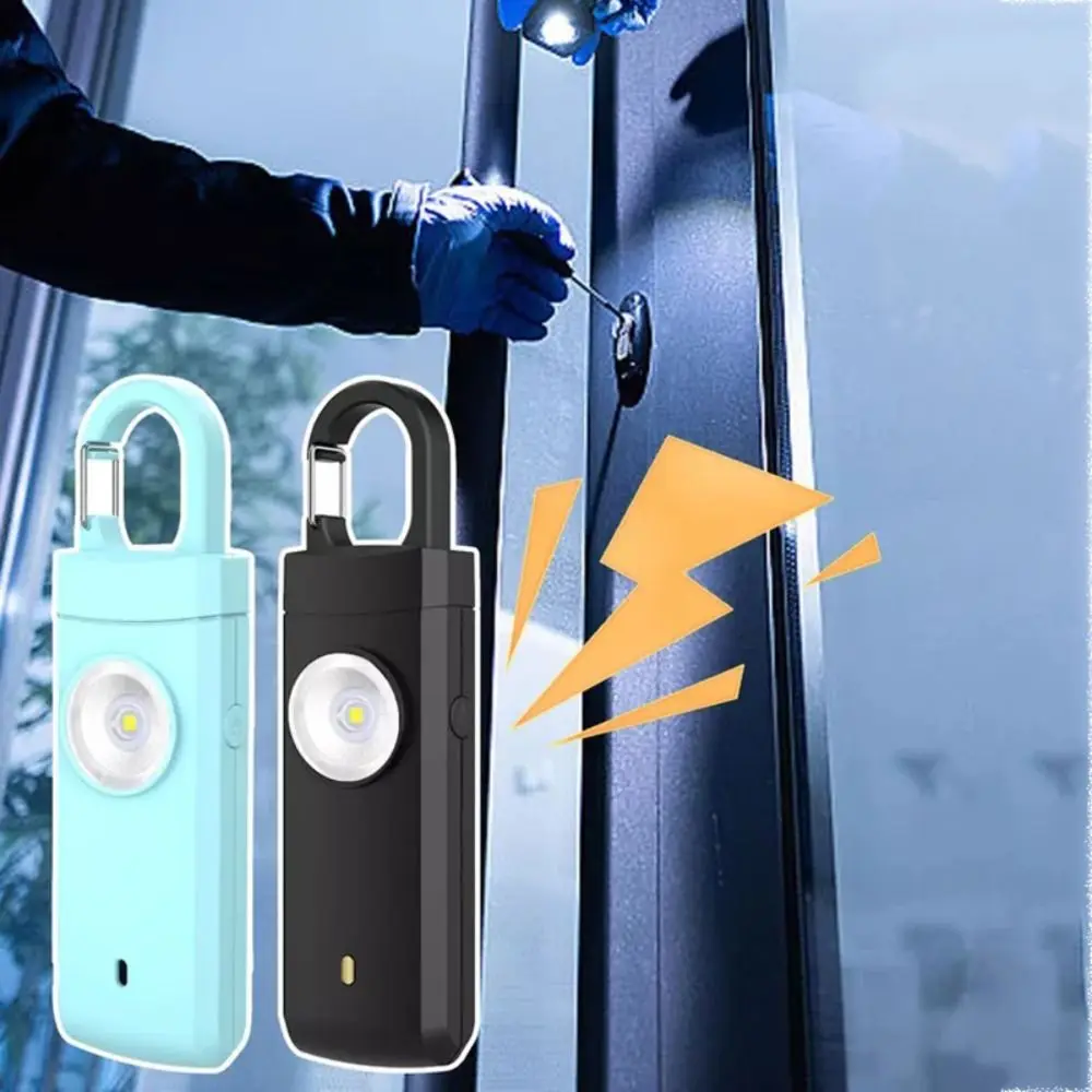ABS Personal Alarm Safety Keychain Panic Security 130dB Emergency LED Torch Keyring Portable Keychain Alarm Safety Alarm Siren
