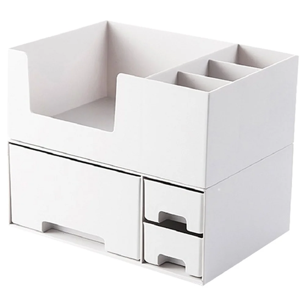 Monitor Shelf Elevated Desktop Storage Container White For Office Stationery Organizer Computer Screen Shelf Plastic