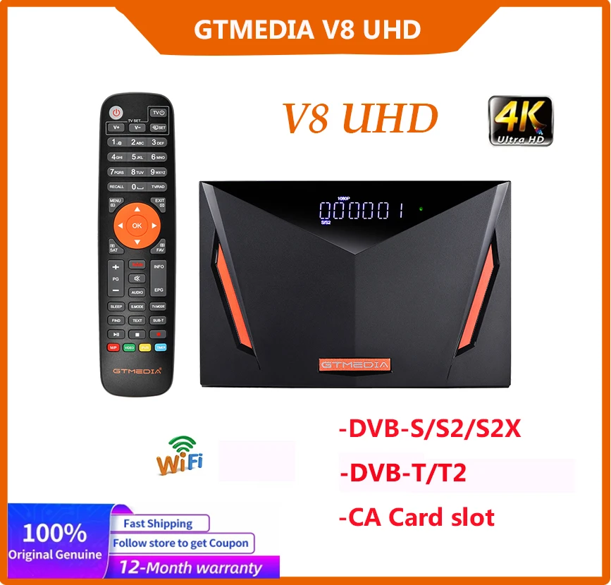 Gtmedia V8 UHD 4K استقبال الأقمار الصناعية DVB-S DVB-S2 DVB-T DVB-T2 ATSC-C تلفزيون وراديو قنوات FTA برامج