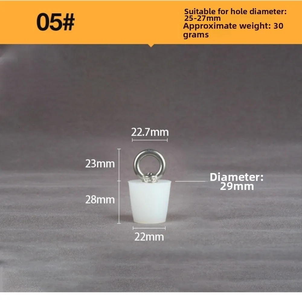 Tapered Silicone Rubber Stopper Waterproof Solid Conical Silicone Stopper with Steel D Ring Universal Tube Hole Plug
