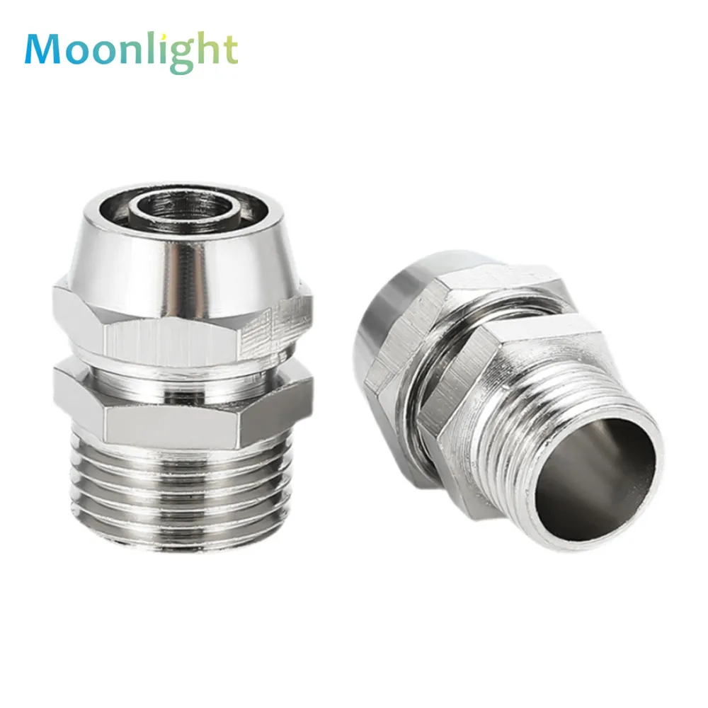 

1PCS Nickel plated copper Pneumatic Fittings Air Fitting PC 4-M5 4 6 8 10 12 14 16mm Thread 1/8 3/8 1/2" 1/4"BSP Quick Connector