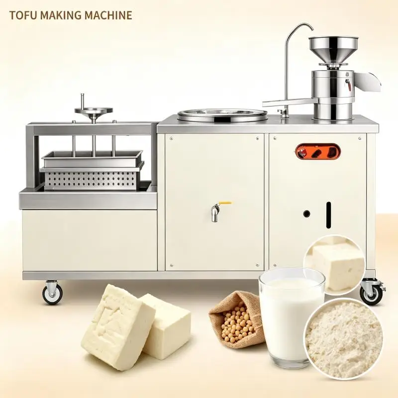 Commercial Tofu Making Equipment Automatic Soy Milk Processor Soybean Grinding Bean Curd Production Machine