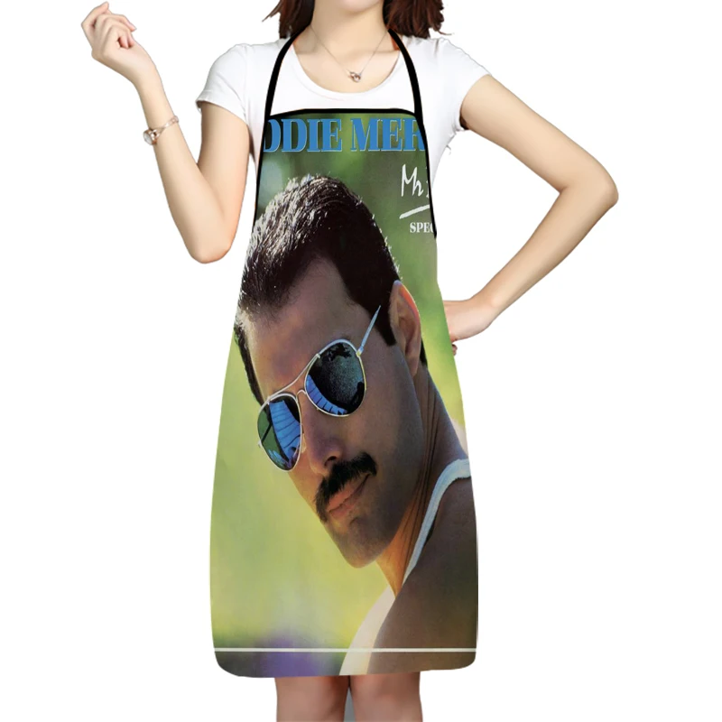 Kitchen Apron Freddie Mercury Sleeveless Oxford Fabric Aprons For Men Women Home Cleaning Tools Creative Gifts 0506