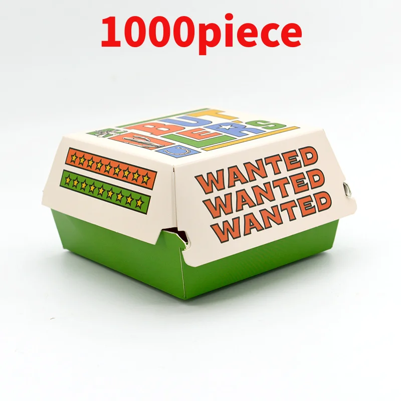 

10 00piece.Custom.Customize Food Packaging Corrugated Fries Hamburger Kraft Paper Boxes Hot Dog Burger And Fries Packaging