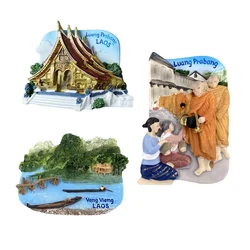 Asia Laos Customs And Culture 3D Refrigerator Magnets Fridge Magnetic Tourist Souvenir Decoration Articles Handicraft Gifts