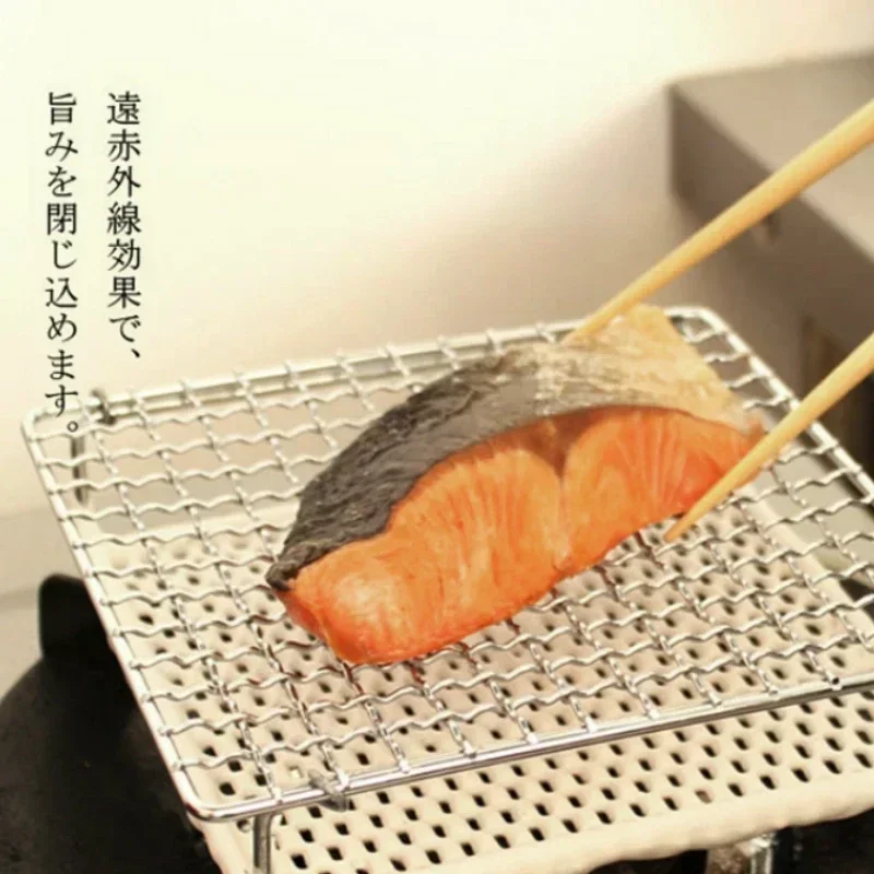 Japan Imported Ceramic Grill Direct Fire Japanese Toaster Toast Grill for Gas Stove Grilled Fish Rack