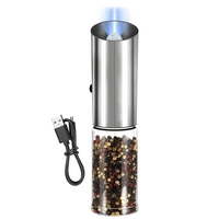 Pepper Mill Electric Salt Pepper Grinder USB Rechargeable One-Handed Operation Adjustable Salt Peppercorn Shakers