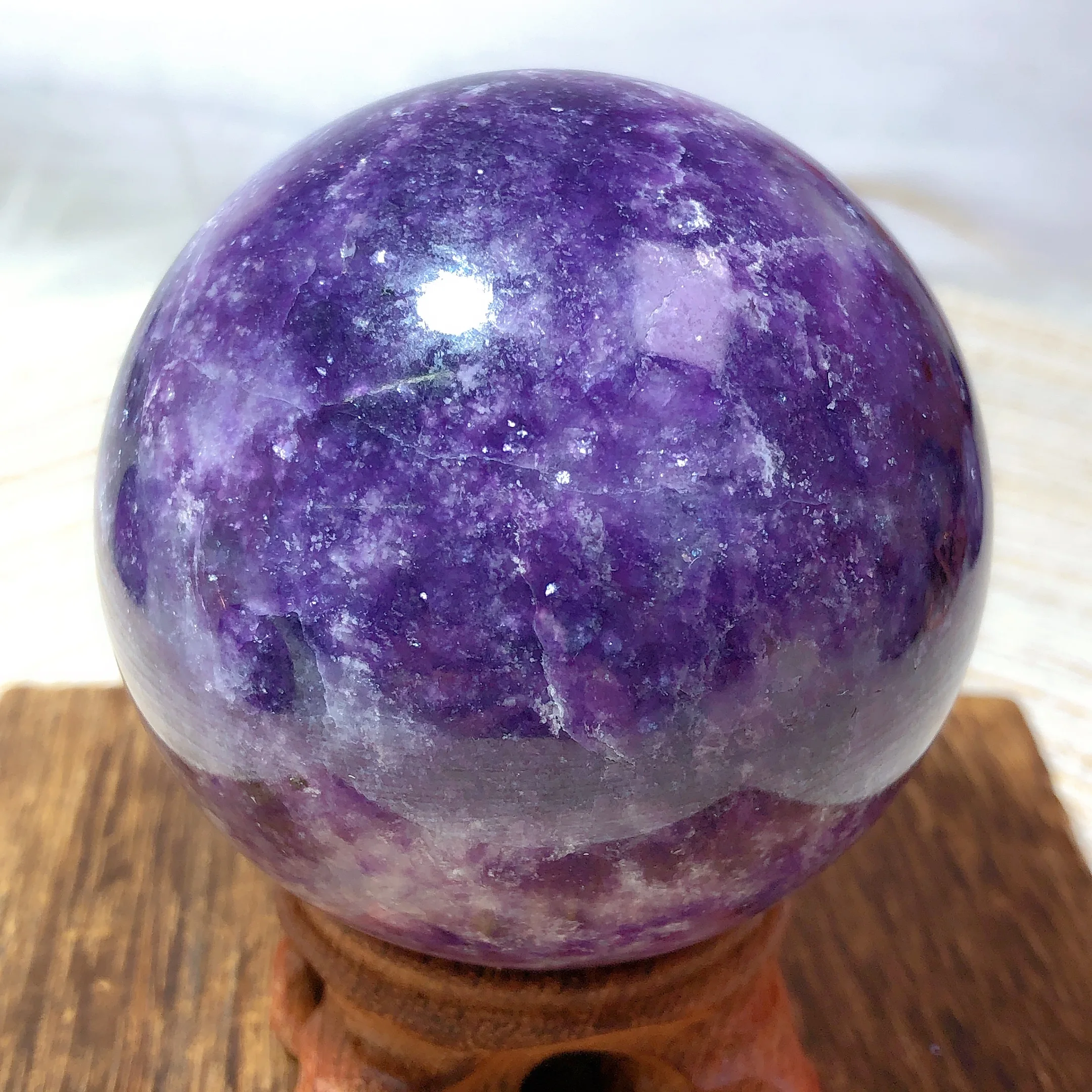 High Quality Natural Crystals Lepidolite Sphere Polished Gemstones Healing Energy Ball For Home Decorations Gift Room Decor