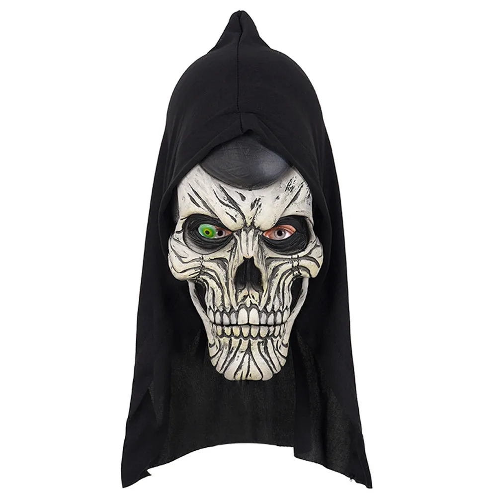 Schädelmaske Gruselige Einäugige Skelett-Geistergesichts-Maske Unheimliche Vollkopf-Latex-Dämonenmaske Realistische Halloween-Cosplay-Requisiten – Detail 3