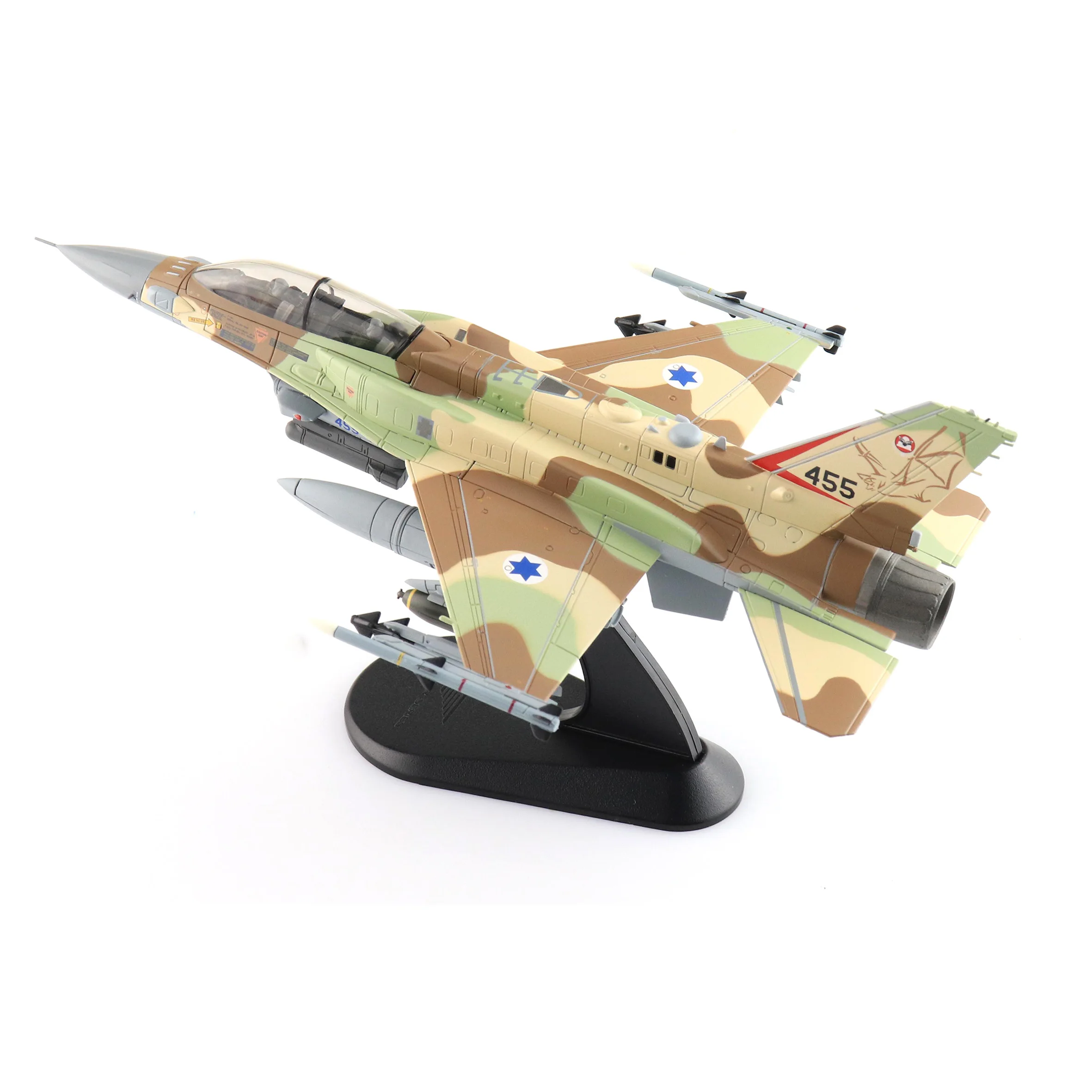 HA38037 1/72 الإسرائيلي F16 F-16I المقاتلة نموذج 119th سرب "الخفافيش" IAF MK.117x4 نموذج سبيكة