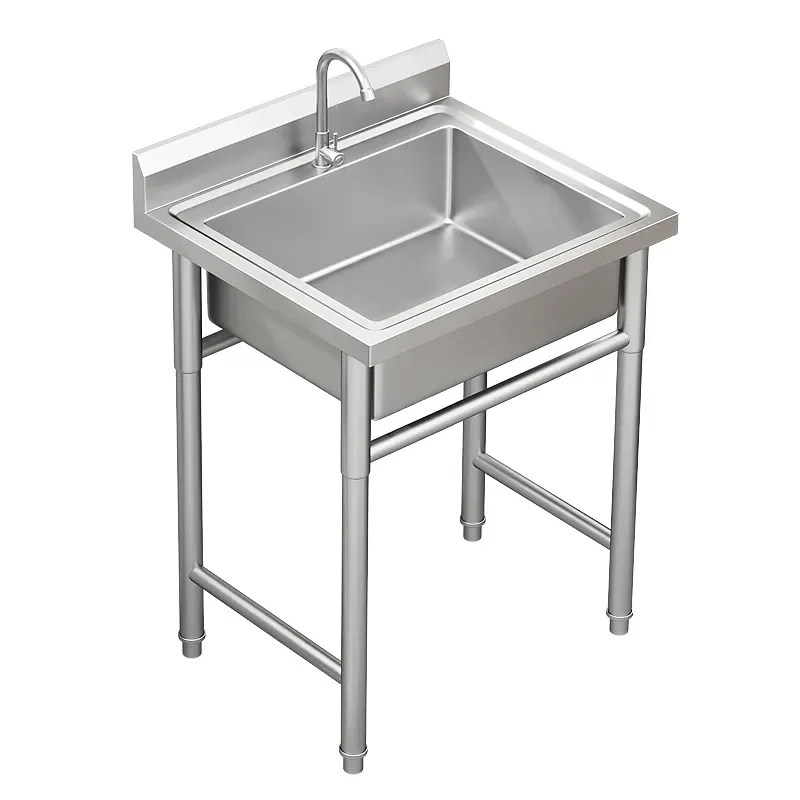 Thickened Stainless Steel Kitchen Sink Single or Double Bowl with Drainboard Large Vegetable Washing Basin for Home