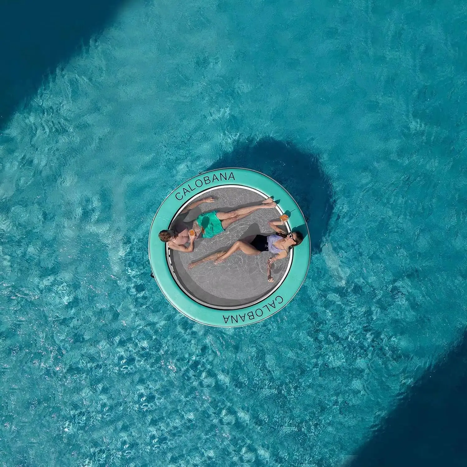 원형 플로팅 링 풍선 물 해먹, 고하중 강 물놀이용, 호수 뗏목, 성인용 태닝 풀 라운저 플로트 아일랜드 플랫폼