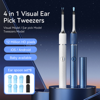 12MP Ear Wax Removal Tool with HD Camera Ear Cleaner with Tweezers Wireless Earwax Cleaner Tool with 6 Ear Spoon Ear Health Care