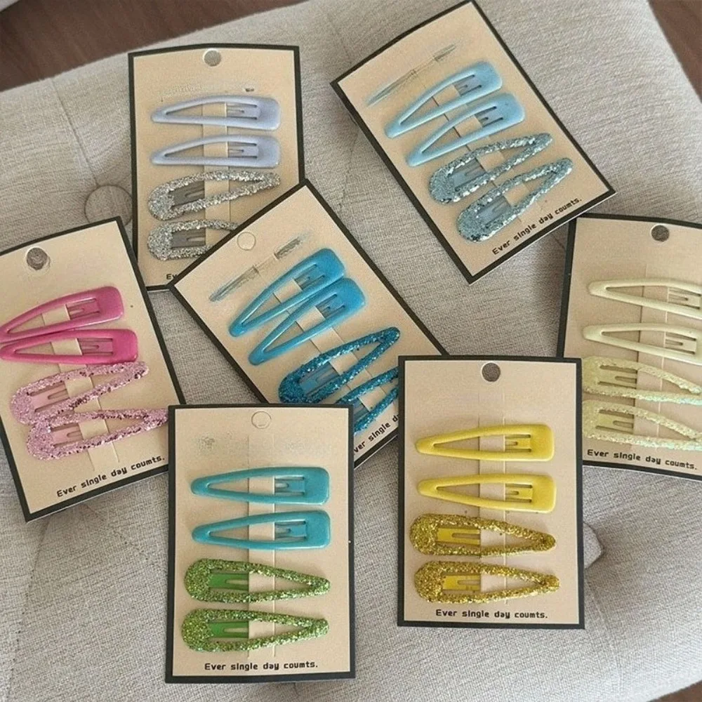 Barrettes Coréennes Goutte d'Eau Rose Vif pour Filles et Enfants – Pinces à Cheveux Latérales pour Franges