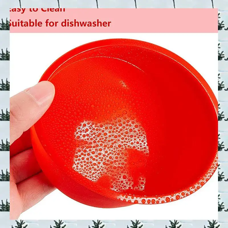 ABLG 30 Pieces Silicone Cake Mold Valentine's Day Round Baking Pan 4 Inch Baking Mold Kitchen Silicone Bakeware Pan Red, Blue