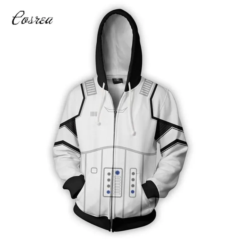 Bear's Den Costume Men Hoodies Zipper Cropped Hoodie Sweatshirt Jedi Knight Luke Skywalker R2-D2 Tracksuit for Boys Wh New 2025