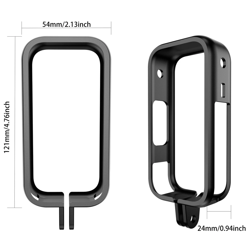 1pc Lightweight Black ABS Bezel Case With Cold Shoe Mount For Insta360 X6 Camera Protective Frame Outdoor Adventure Accessories