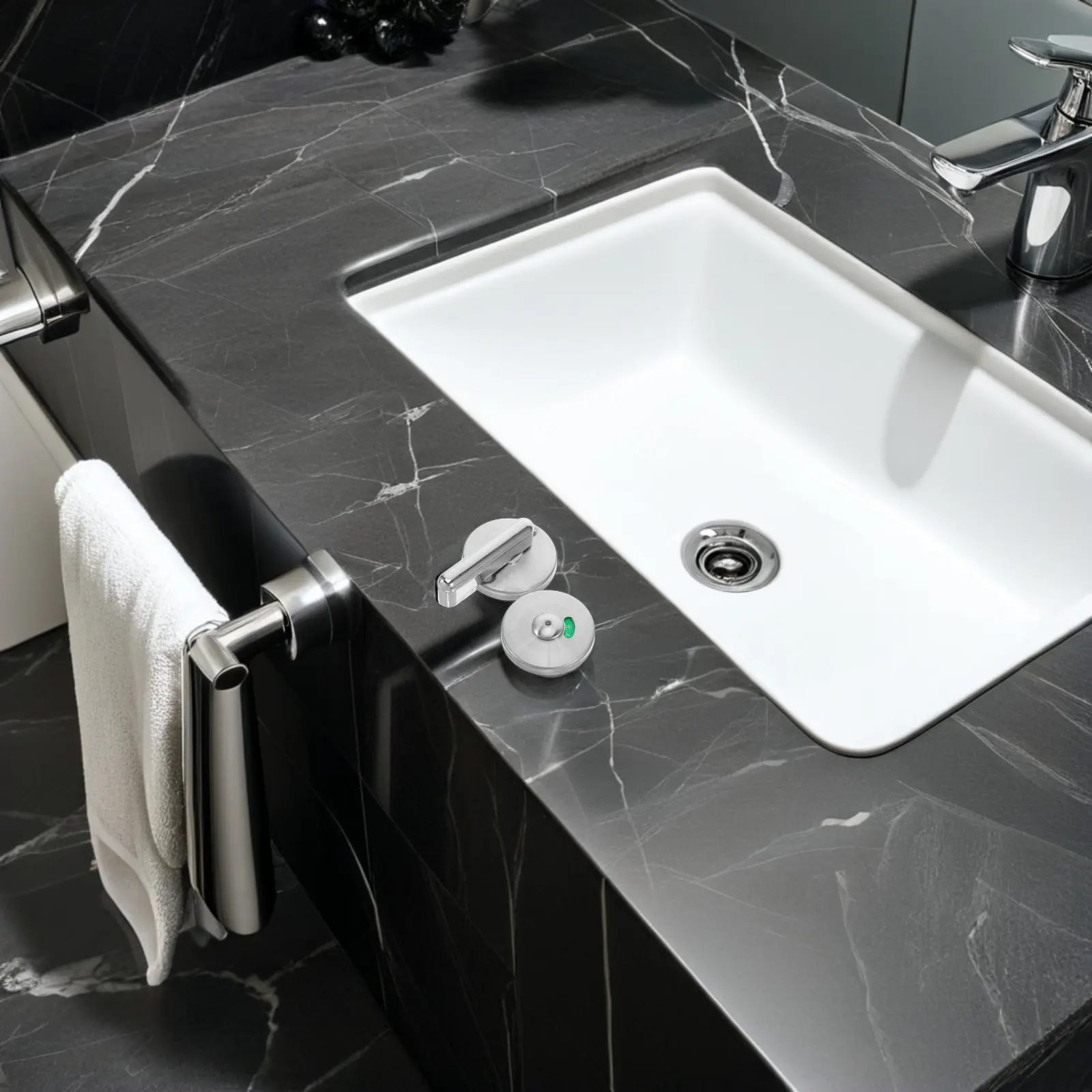 

Комплект из 2 замков-индикаторов занятости из нержавеющей стали для сантехнических перегородок, таблички «Занят/Пусто», фурнитура для коммерческих туалетных дверей