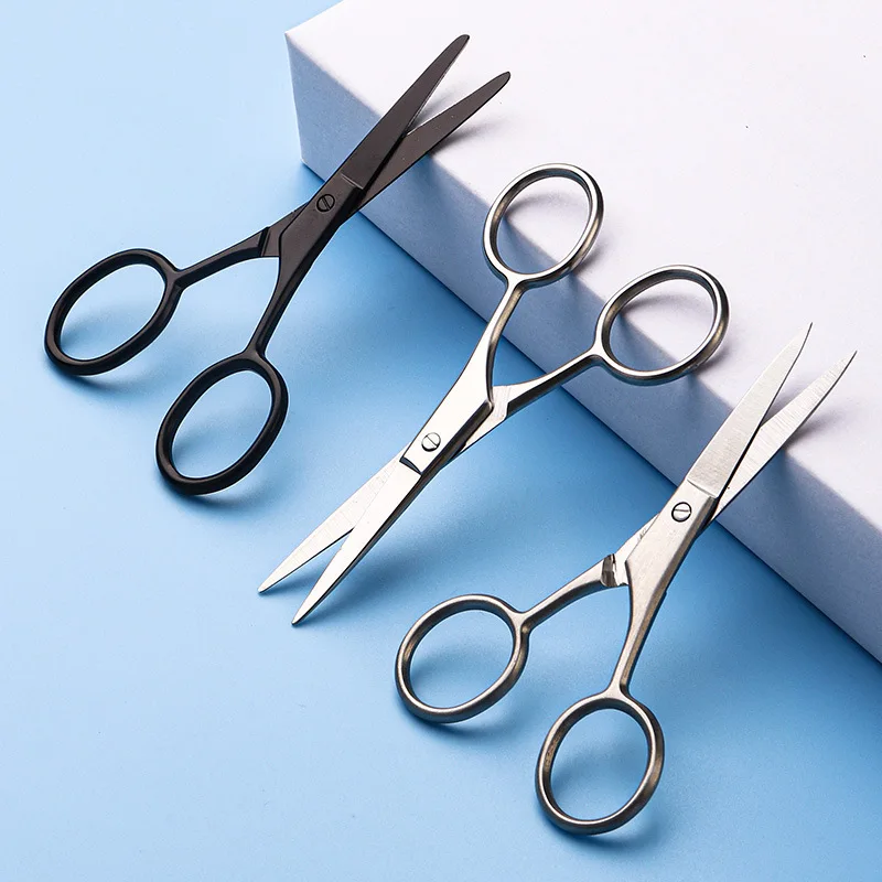 

Stainless Steel Manual Round Head Nose Hair Small Scissors Trimmer Does Not Hurt The Nasal Cavity, Can Be Washed Beauty Trimming