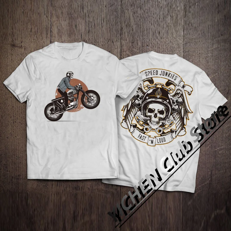 

American Street Style Ins Hip Hop Trendy Brand Skull Cartoon Print Short-Sleeved Fitness Cycling Men's and Women's Motorcycle