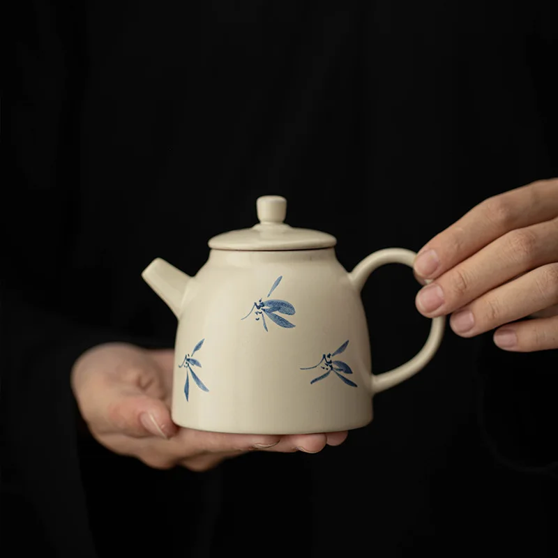 

LH hand-painted orchid ceramic handmade teapot household small teapot Chinese light luxury tea set