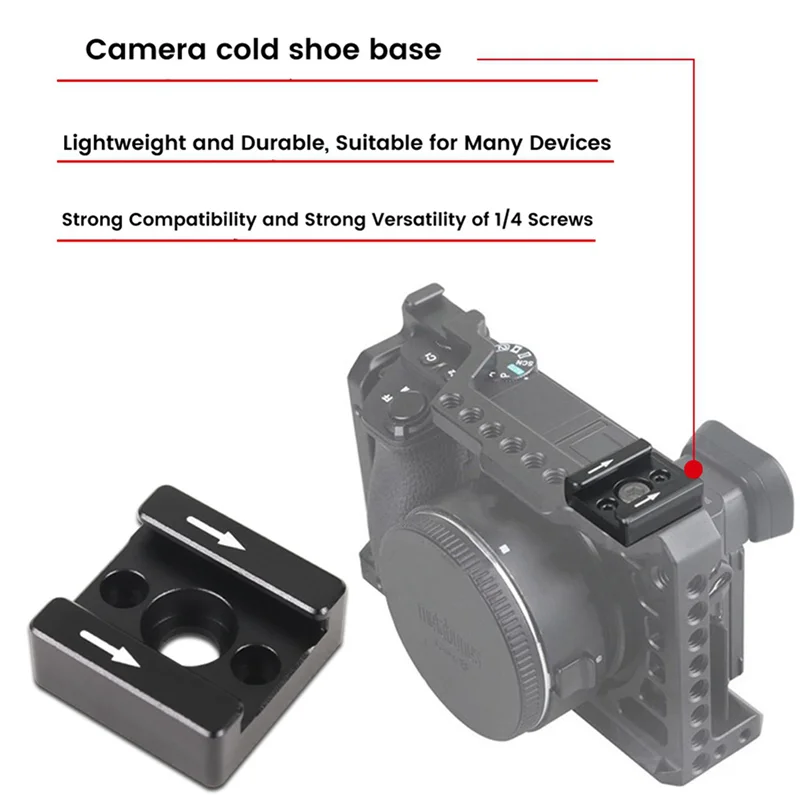 Daily 2Set 1/4 Thread Cold Hot Shoe Mount Adapter For DSLR Camera Cage Rig /Flash /LED Light /Microphone /Monitor Mounting