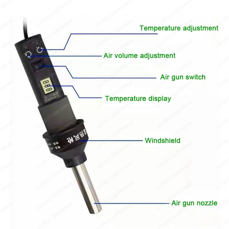 Portable Heat Hot Air Gun Rework Solder Station 8018LCD 450W Blower +Adjustable Electric Soldering Iron 220V 60W Desoldering