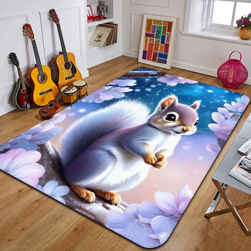 S-squirrel Printed Carpet Fashion Yoga Mat Non-Slip Carpet Bedroom Decoration Outdoor Carpet Bedroom Birthday Gift