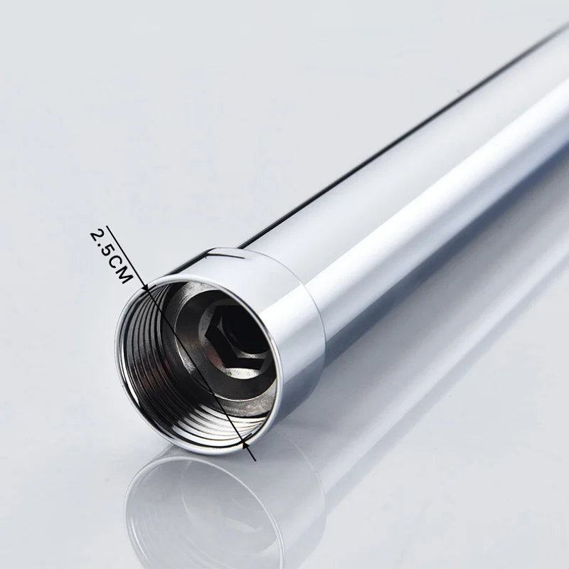 30cm Shower Extension Tube Stainless Steel Square Round Longer Shower Pipe Bathroom Shower Slide Bars Extender Rod Accessories