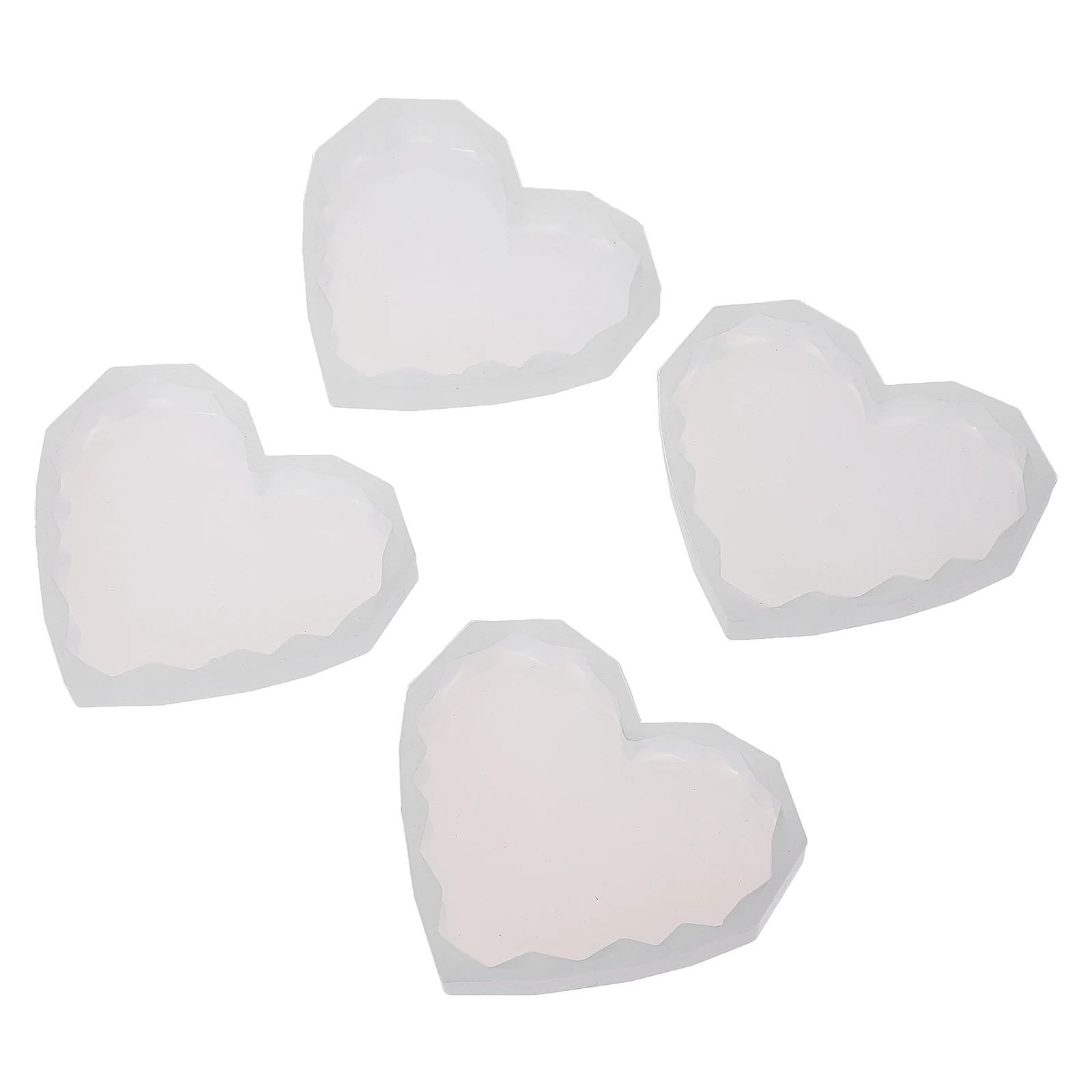 

4 Pcs Heart Diamond Silicone Mold Coaster DIY Epoxy Resin Handmade Food Serving Plate Cup Mat Non Stick Easy Clean Recyclable