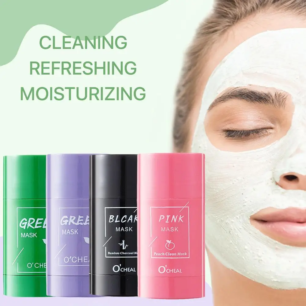 4 Styles Green Tea Mask Solid Stick Deep Cleansing Pore Remove Blackhead Acne Mud Film Shrink Pores Oil Control Masks Skin Care