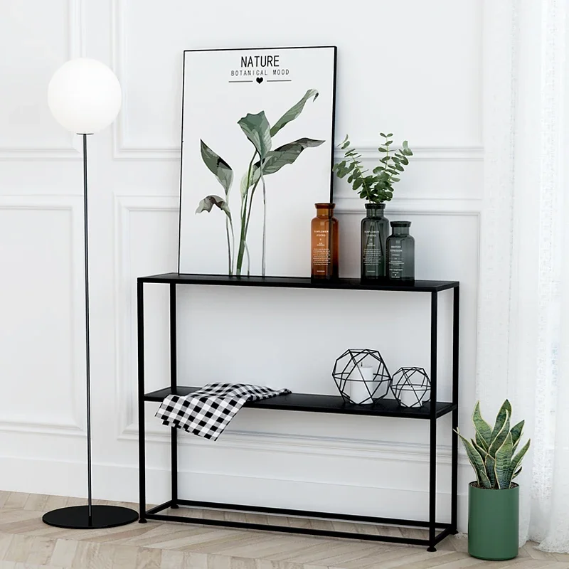 

Nordic Iron Storage Holders Bedroom 2-layer Organizer Living Room Kitchen Bookshelf Modern Floor Type Rack Stylish Storage