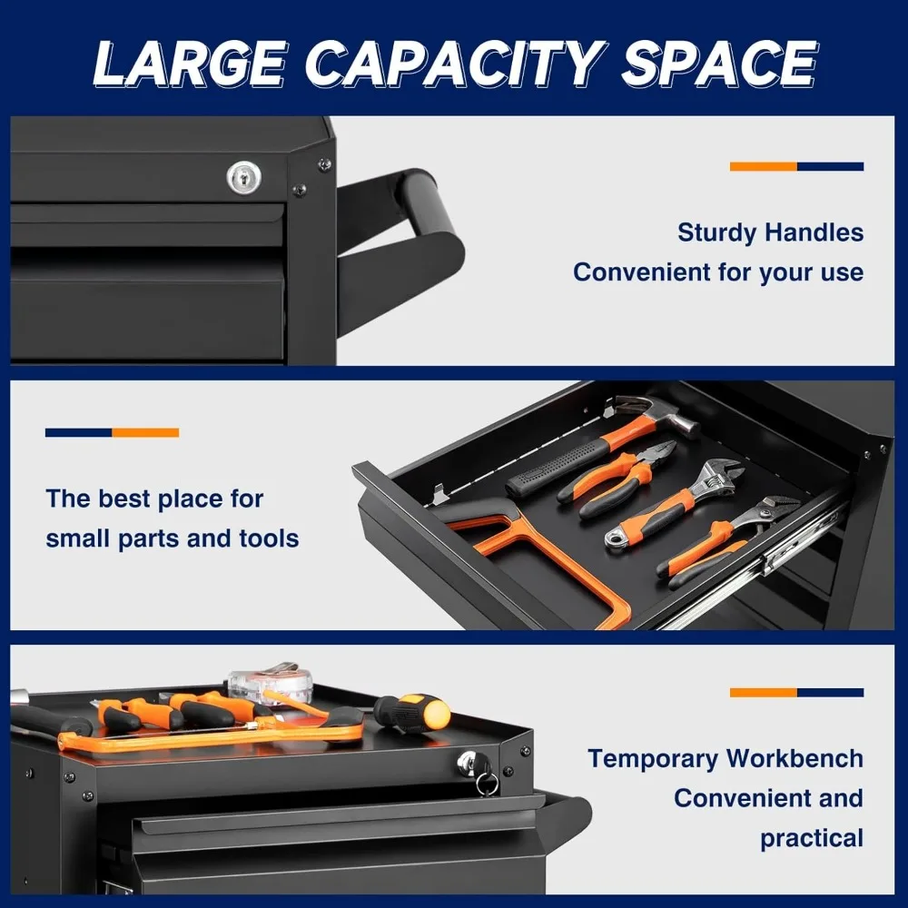 Drawer Metal Tool Storage Cabinet with Wheels,Rolling Tool Chest with Drawer and Locking Keys,Heavy Duty Tool Storage Organizer