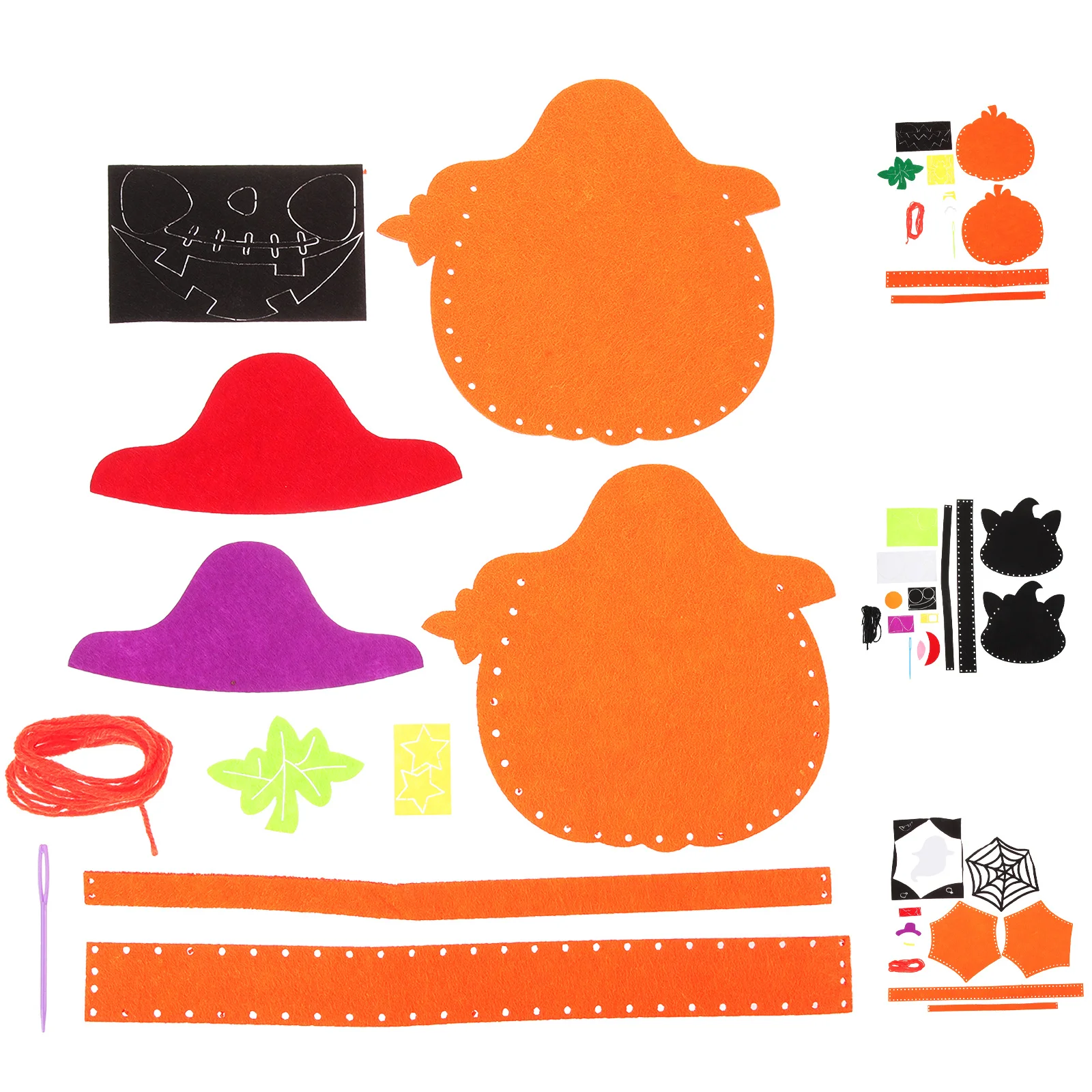 

4Sets Halloween Candy Bags DIY Material Kit Multipurpose Treat Tote Party Favor Goodie Bags Party Bag Halloween Candy Pouch