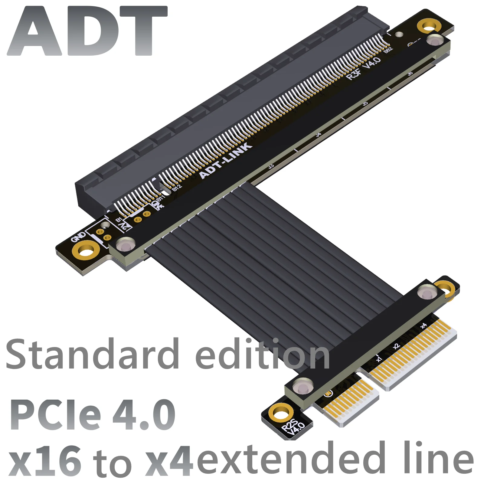 

PCI-E x4 extension cable adapter x16 16x 4x PCIe4.0 high speed, stable, steering and lengthening 1U