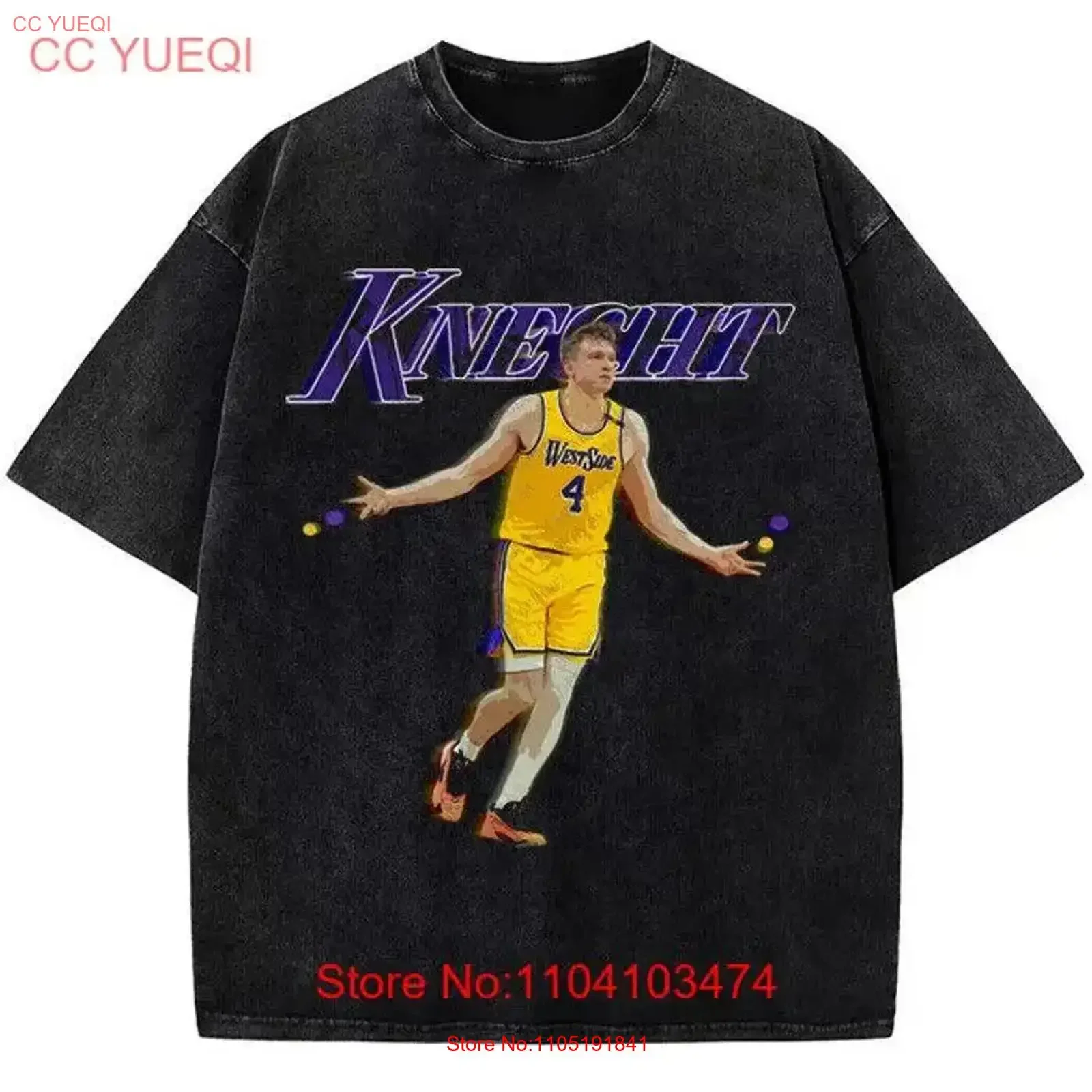 SALE Dalton Knecht T Shirt Westside 4 Basketball Los Angeles vintage Washed designer clothes Top For Everyday Wear Soft