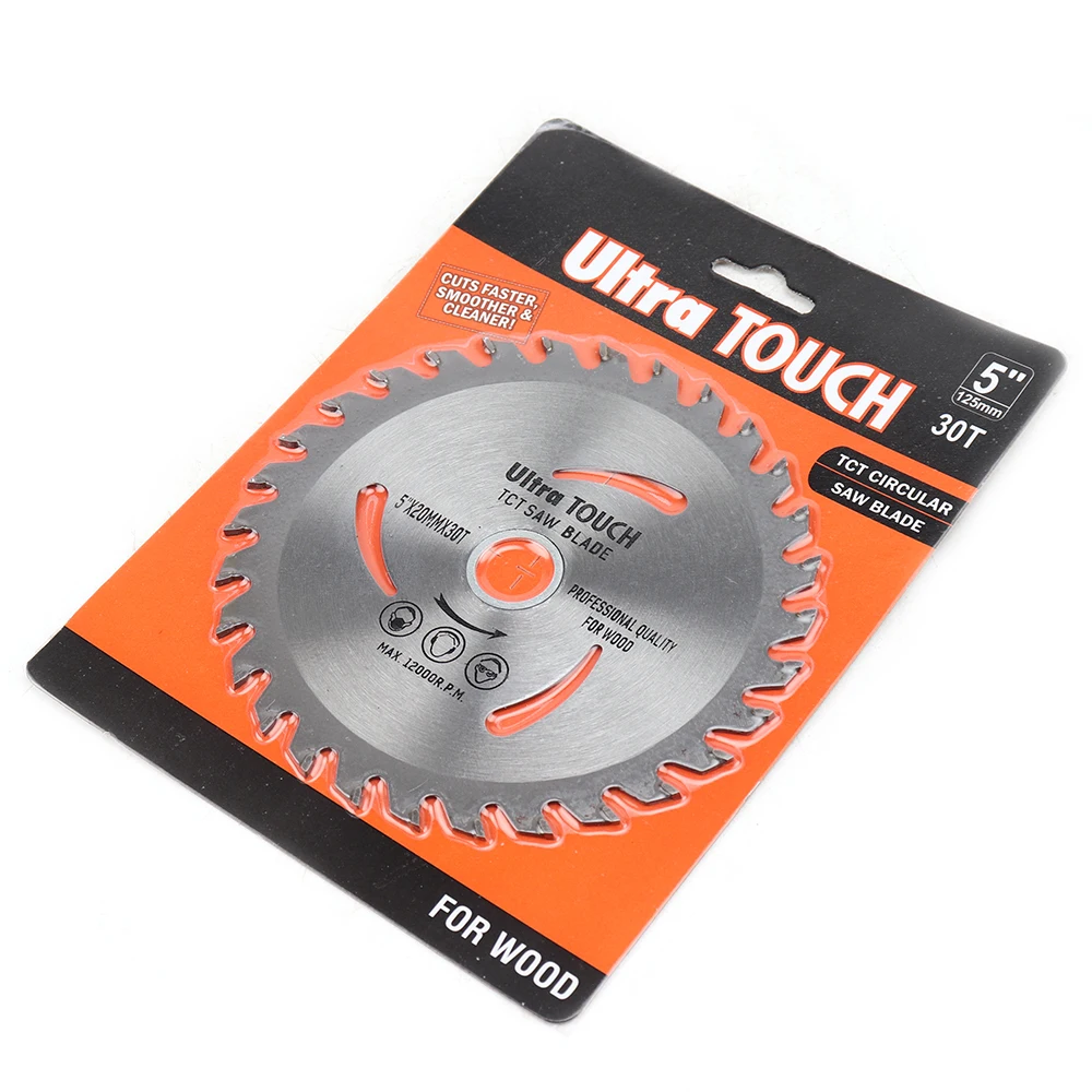 1Pc Lama per sega circolare in lega da 5 pollici Disco da taglio in metallo duro con foro da 20 mm per la lavorazione del legno Disco da taglio in plastica 30 denti